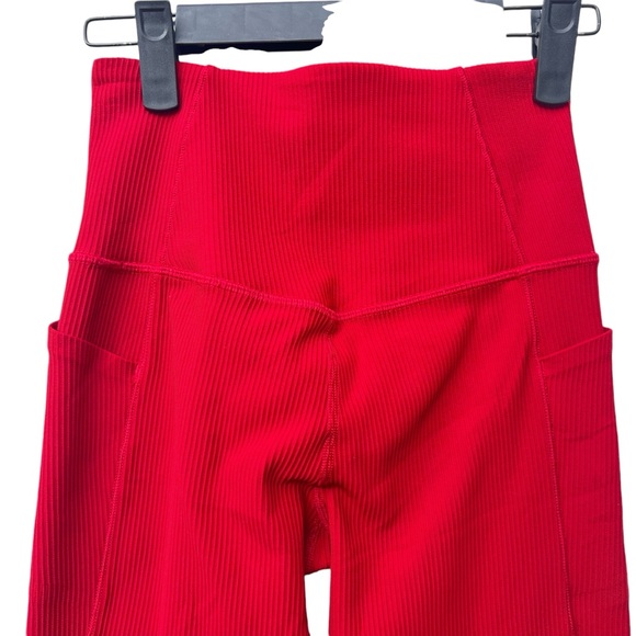 Athleta salutation stash rib flare red pants boot XS extra small - Picture 8 of 8